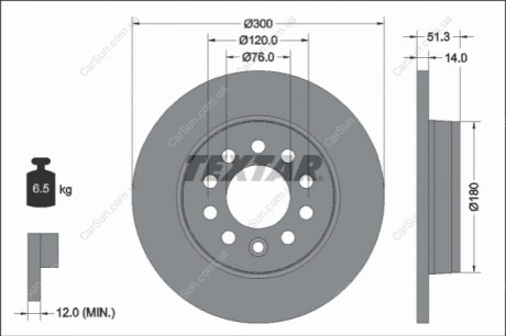 TARCZA HAM. VW T. MULTIVAN 1,4-2,0 21- TEXTAR 92345203