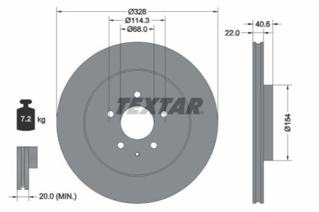 ГАЛЬМІВНИЙ ДИСК. MAZDA T. CX-60 E-SKYACTIV 2.5-3.3 22- TEXTAR 92349003