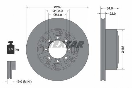 Тормозной диск TEXTAR 93089600