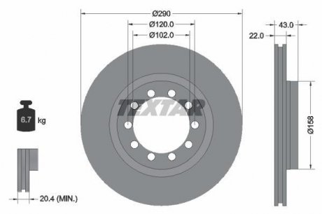 Тормозной диск TEXTAR 93117400 (фото 1)