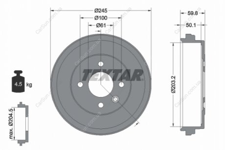 БЕН ХЕМ. NISSAN T. MICRA 0.9-1.0/1.5 DCI 16- БЕЗ СПОРУЖЕННЯ TEXTAR 94047900