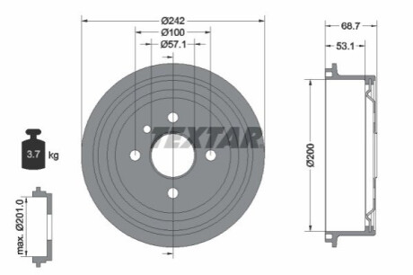 BРЃBEN HAM. OPEL T. ASCONA/ASTRA/KADETT/VECTRA 1,0-2,0 73-05 TEXTAR 94048600