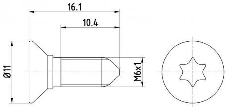 Болт, диск тормозного механизма TEXTAR TPM0008