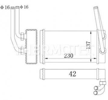 Теплообмінник, система опалення салону THERMOTEC D6G009TT (фото 1)