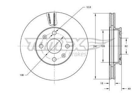 TARCZA HAMULC. KIA PICANTO 04- (OE-5171207500) TOMEX TX71-62