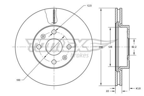 TARCZA HAMULC. KIA RIO IV 17- PRZУD (OE-51712C8500) TOMEX TX73-34