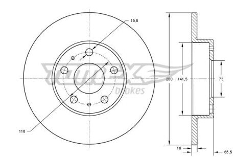 TARCZA HAMULC. FIAT DUCATO 94-02 (10,14) (OE-1300500080) TOMEX TX73-46