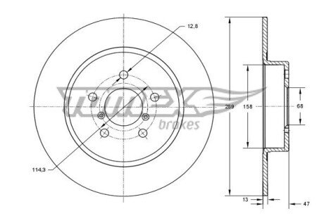 Диск гальмівний (передній) Nissan Qashqai II/X-trail 13-/ Leaf 14-/ Renault Kadjar 13- (296x26) PRO TOMEX TX7354