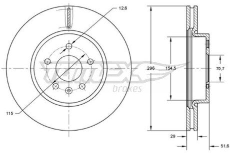 TARCZA HAMULC. OPEL ANTARA 06- PRZУD (OE-96625948) TOMEX TX73-69