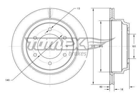 TARCZA HAMULC. OPEL FRONTERA 95-04 TYŁ TOMEX TX7370