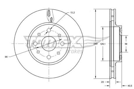 TARCZA HAMULC. FIAT PANDA 04- 1,3JTD (OE-46788929) TOMEX TX73-73