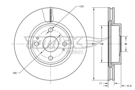 TARCZA HAMULC. MITSUBISHI SPACE STAR 12- PRZУD (OE-4615A129) TOMEX TX73-87