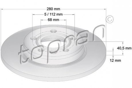 Гальмівний диск TOPRAN 108 915 (фото 1)