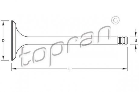 Клапан випускний TOPRAN 110 202 (фото 1)