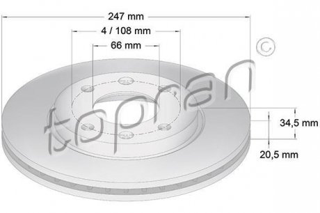 Гальмівний диск TOPRAN 720 240 (фото 1)