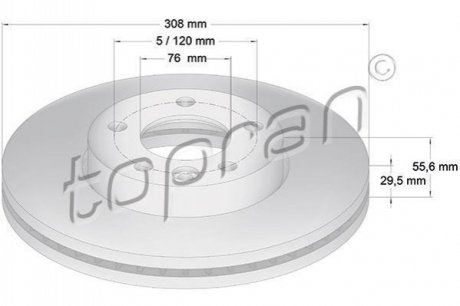 Гальмівний диск TOPRAN 110 428 (фото 1)