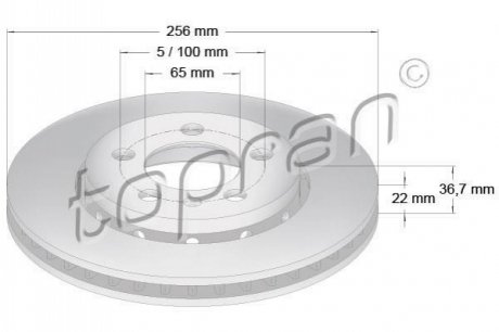 Гальмівний диск TOPRAN 110 434 (фото 1)