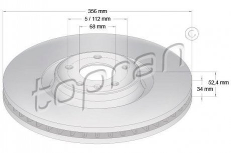 Гальмівний диск TOPRAN 116 385 (фото 1)