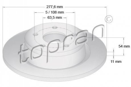 Гальмівний диск TOPRAN 302 249 (фото 1)