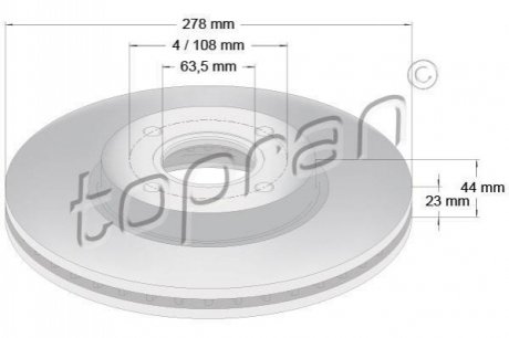 Гальмівний диск TOPRAN 304 458 (фото 1)