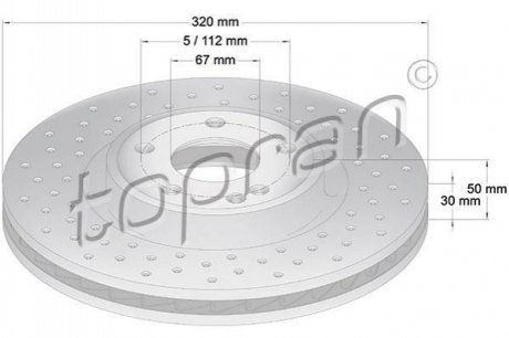 Гальмівний диск TOPRAN 408 931 (фото 1)