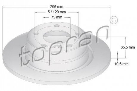 Гальмівний диск TOPRAN 500950 (фото 1)