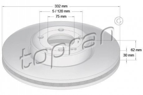 Гальмівний диск TOPRAN 501190 (фото 1)