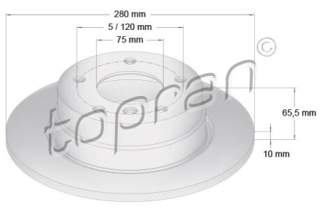 Гальмівний диск TOPRAN 501223