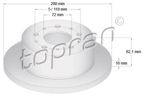 Гальмівний диск TOPRAN 721183