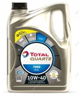 Моторное масло Quartz Diesel 7000 10W-40, 5л - (XO10W40QP / GS60107M2OE / GS60107M2EUR) TOTAL 203709