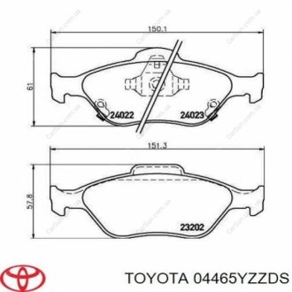 Колодки гальмівні (к-кт) TOYOTA / LEXUS 04465YZZDS