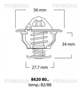 Термостат, охлаждающая жидкость TRISCAN 8620 8088 (фото 1)