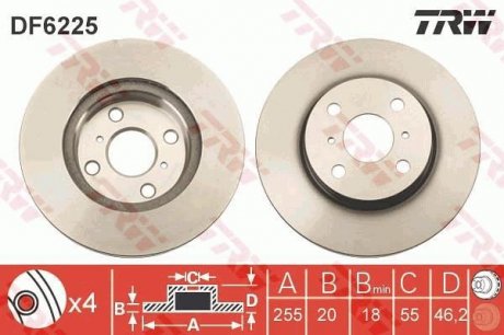 Тормозной диск TRW DF6225 (фото 1)