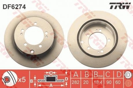 Тормозной диск TRW DF6274