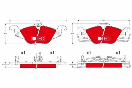 Комплект гальмівних колодок TRW GDB1351DTE