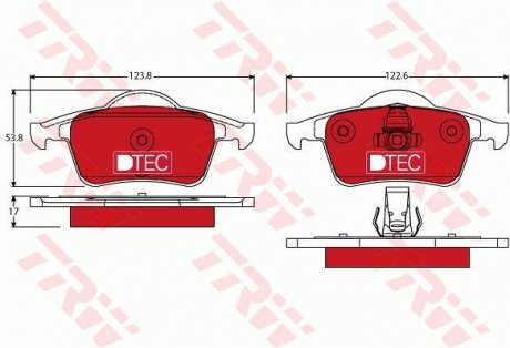 Комплект тормозных колодок, дисковый тормоз TRW GDB1389DTE (фото 1)