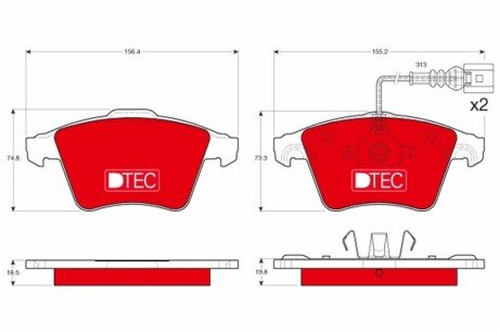 ГАЛЬМІВНІ КОЛОДКИ. VW P. TOUAREG 3.6-6.0 02-10 DTEC COTEC TRW GDB1651DTE