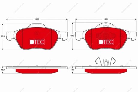 Комплект тормозных колодок, дисковый тормоз TRW GDB1687DTE