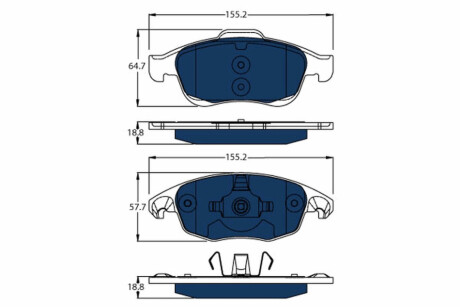 KLOCKI HAM. CITROEN P. BERLINGO 11- ELECTRIC BLUE TRW GDB1690BTE