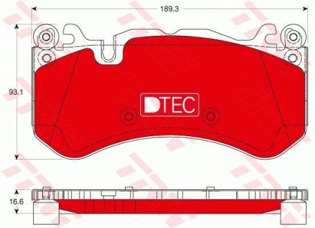 ГАЛЬМІВНІ КОЛОДКИ. DB P. W204/W212/X218/R230/R231 06- DTEC COTEC TRW GDB1734DTE