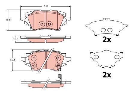 KLOCKI HAM. TOYOTA T. COROLLA 1,2-2,0 18- TRW GDB2344