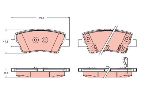 KLOCKI HAM. HYUNDAI T. SONATA 2,0-2,4 14-16 TRW GDB2353