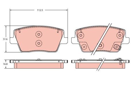 KLOCKI HAM. HYUNDAI T. I30 2,0 17- TRW GDB2355