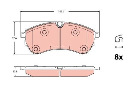 ГАЛЬМІВНІ КОЛОДКИ. VW P. AMAROK/CRAFTER/GRAND CALIFORNIA 2.0-3.0 TDI 10- TRW GDB2362