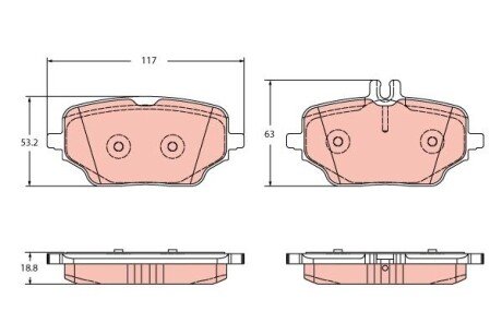 KLOCKI HAM. DB T. C167/V167/X167 2,0-4,0 4-MATIC 18- TRW GDB2381