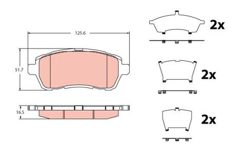 ГАЛЬМІВНІ КОЛОДКИ. FORD P. FIESTA 1.25-1.6 08- TRW GDB2404