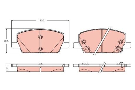 KLOCKI HAM. OPEL P. INSIGNIA/MOKKA 1,4-2,0 12- TRW GDB2407