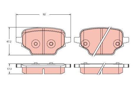 ГАЛЬМІВНІ КОЛОДКИ. OPEL T. COMBO 1.2/1.5-1.6 D 18- TRW GDB2410