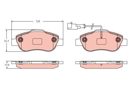 ГАЛЬМІВНІ КОЛОДКИ. FORD P. KA 1.3 TDCI 08-16 TRW GDB2415