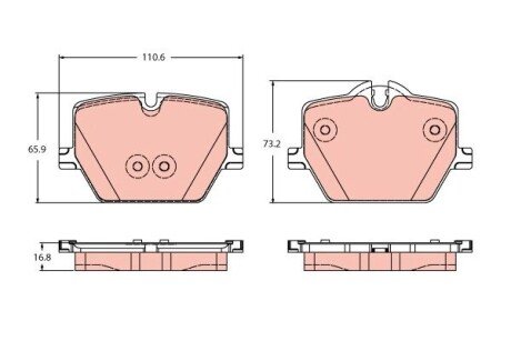 ГАЛЬМІВНІ КОЛОДКИ. BMW T. 2/3/4/Z4/I4 1.6-3.0 18- TRW GDB2419